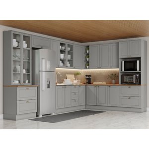 Cozinha Modulada de Canto 11 Peças 18 Portas 7 Gavetas Americana Henn
