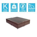 Ver imagem 2 de Base Cama Box Baú Bipartido King Size Couro Sintético Marrom 43x193x203