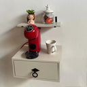 Ver imagem 2 de Mesa Lateral Suspensa Betânia em Madeira Cor Fendi + Prateleira