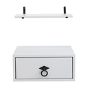 Ver imagem 4 de Mesa Lateral Suspensa Betânia em Madeira Cor Fendi + Prateleira