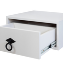 Ver imagem 7 de Mesa Lateral Suspensa Betânia em Madeira Cor Fendi + Prateleira