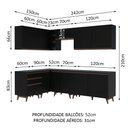 Ver imagem 4 de Armário de Cozinha Completa de Canto 392cm Preto Reims Madesa 02