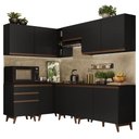 Ver imagem 3 de Armário de Cozinha Completa de Canto 392cm Preto Reims Madesa 02