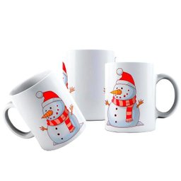 Caneca Cerâmica Desenho De Boneco De Neve Natal Brasil - 1