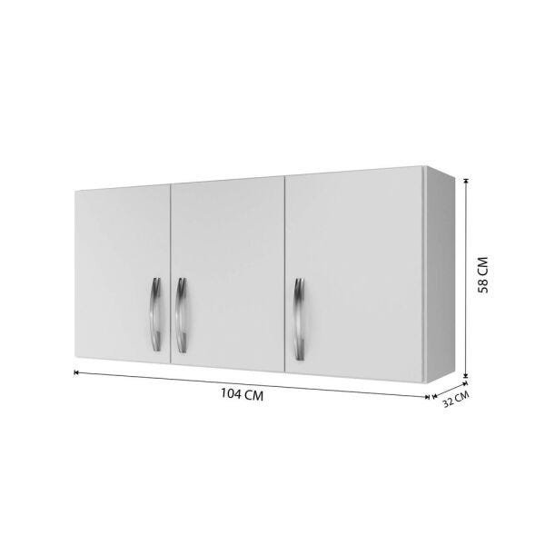Armário de Cozinha Aéreo 3 Portas Life Arte Móveis Branco - 4