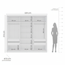 Ver imagem 3 de Guarda-Roupa Casal 3 Portas Correr Madrid Branco