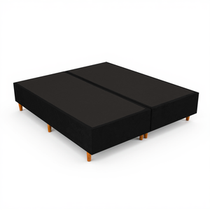 Base Cama Box Casal Queen Bipartida 158x198x37 Cor Preta