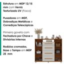 Ver imagem 4 de Comoda 4 Gavetas 2 Portas 1 Nicho com Rodizios Versa 135 cm Cinamomo Areia Zanz