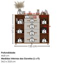 Ver imagem 3 de Comoda 4 Gavetas 2 Portas 1 Nicho com Rodizios Versa 135 cm Cinamomo Areia Zanz