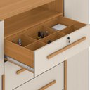 Ver imagem 5 de Comoda 4 Gavetas 2 Portas 1 Nicho com Rodizios Versa 135 cm Cinamomo Areia Zanz