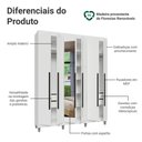 Ver imagem 5 de Guarda-Roupa Casal com Pés 6 Portas Batentes com Espelho Saturno Madesa