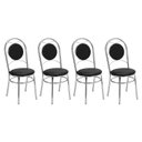 Ver imagem 3 de Conjunto 4 Cadeiras para Cozinha Cromado/Preto