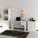 Ver imagem 2 de Kit para Escritório com Mesa 2 Gavetas Estante e Balcão Cor:branco