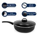 Ver imagem 2 de Frigideira Wok Antiaderente Ø26cm Tampa de Vidro - Cozillar