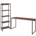 Ver imagem 1 de Kit Escritório Estante Areta 5 Prateleiras com Mesa Industrial Aspen 150cm C01 Nogal - Lyam Decor