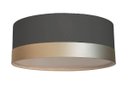 Ver imagem 1 de Luminária Plafon Cúpula Preto com Detalhe Bronze 50x15
