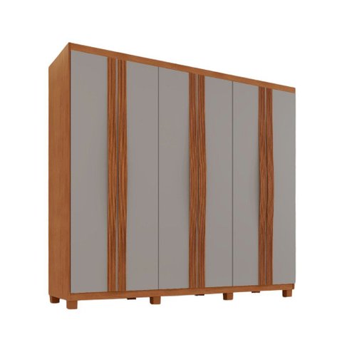 Guarda Roupa Casal Dunas com 6 Portas e 2 Gavetas Mdf com Pés Moderna Mobília