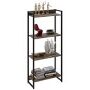 Ver imagem 1 de Estante Livreiro Dynamica Industrial 60cm 4 Prateleiras C08 Carvalho Dark - Mpozenato