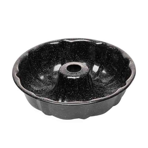 Forma para Bolo com Furo Antiaderente de Aço Carbono Granilite Preta Lyor