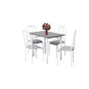 Ver imagem 1 de MESA DE JANTAR cozinha 1.00 metro com 4 CADEIRAS tampo GRANITO Madrid material AÇO BRANCA Ql. AÇo