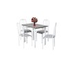 MESA DE JANTAR cozinha 1.00 metro com 4 CADEIRAS tampo GRANITO Madrid material AÇO BRANCA Ql. AÇo - 1
