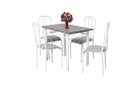 Ver imagem 1 de MESA DE JANTAR cozinha 1.00 metro com 4 CADEIRAS tampo GRANITO Madrid material AÇO BRANCA Ql. AÇo