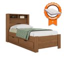 Ver imagem 5 de Cama Solteiro Tomada e Nichos na Cabeceira Invicta c/ Colchão 2 Gavetas Jatoba Santos Andirá Ortobom