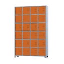 Ver imagem 1 de Armário Roupeiro de Aço 24 Portas para Vestiário Academia Locker Laranja com Chave