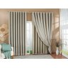Cortina Gaze De Linho Forro Blackout 4,00x2,50 Sala E Quarto Avelã/Bege - 2