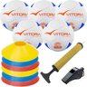 Kit Escolinha Futsal Sub 11 Bola max 100 cones bomba apito - 1