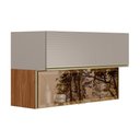 Ver imagem 1 de Armário Aéreo Proença D9212rf 120 Cm 2 Portas 1 Porta Reflecta Nogueira Nude Prime Tx - Demartêz