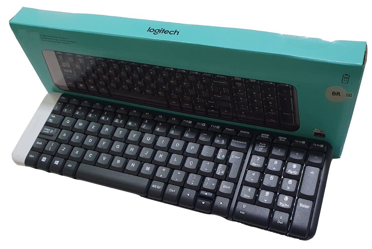 Teclado Logitech Sem Fio Wireless Preto Compacto Madeiramadeira 0445