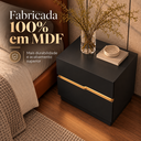 Ver imagem 4 de Kit 2 Mesas de Cabeceira com LED Preto 45cm 2 Gavetas Moderna 100% MDF Alto Padrão Linha Alta Lumiar