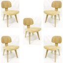 Ver imagem 1 de Kit 5 Cadeiras Charles Eames Lcw Madeira Clara - Poltronas Do Sul