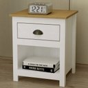Ver imagem 2 de Mesa de Cabeceira 1 Gav Madeira Maciça 46 Cm 9100 Branco Freijo Milani Store