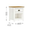Ver imagem 4 de Mesa de Cabeceira 1 Gav Madeira Maciça 46 Cm 9100 Branco Freijo Milani Store