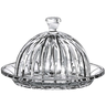 Queijeira de Vidro com Tampa Glasgow em Cristal Ecológico Porta Queijo Mesa Posta 20x13cm - Transpar - 1
