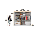 Ver imagem 4 de Guarda Roupa Casal 3 Portas 8 Gavetas Diamond Móveis Novo Horizonte - Branco