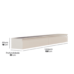 Penteadeira Suspensa 2 Gavetas Aspen Off White Edn - 3