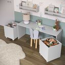 Ver imagem 2 de Caixa Baú Organizadora de Brinquedos Cinza Mdf com Rodizio Cinza Cristal Tx