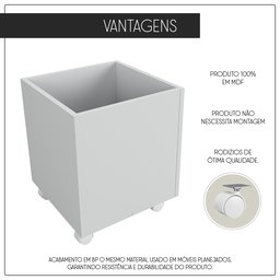 Caixa Baú Organizadora de Brinquedos Cinza Mdf com Rodizio Cinza Cristal Tx - 5