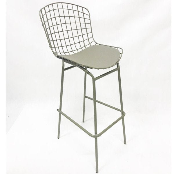 Kit 4 Banquetas BERTÓIA cor Cinza Rato tubular altura 70cm - Poltronas do Sul - 3