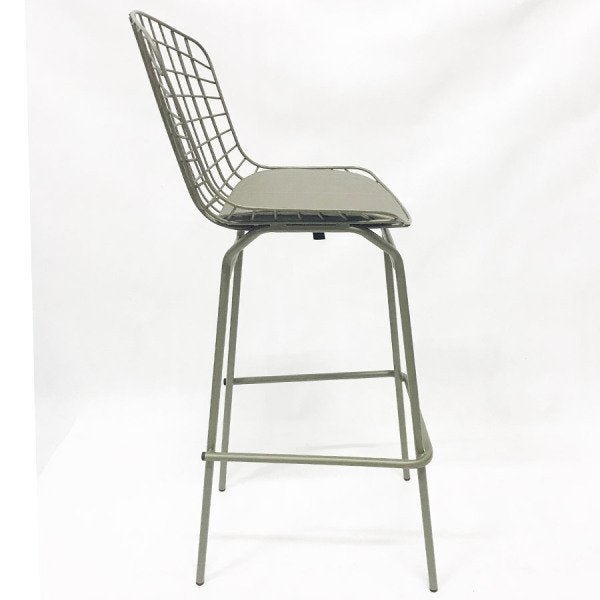 Kit 4 Banquetas BERTÓIA cor Cinza Rato tubular altura 70cm - Poltronas do Sul - 4