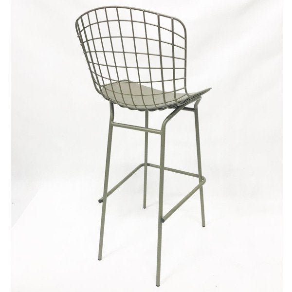 Kit 4 Banquetas BERTÓIA cor Cinza Rato tubular altura 70cm - Poltronas do Sul - 5