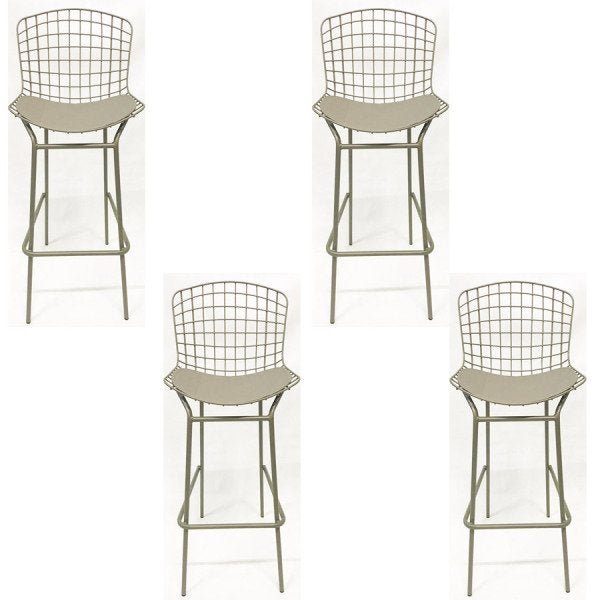 Kit 4 Banquetas BERTÓIA cor Cinza Rato tubular altura 70cm - Poltronas do Sul - 1