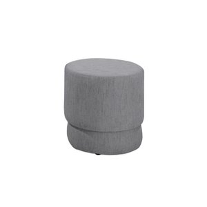 Puff Celestina Redondo Linho Redenobre Cor:cinza;