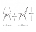 Ver imagem 4 de Mesa Industrial Base Ferro Preto Tampo 137x90 Amendoa 4 Cadeiras Eames Ferro Cobre Assento Preto