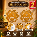 Ver imagem 1 de Kit 2 Unidades Decoração Parede Símbolo “Om” – Mandala Flor de Lótus:Dourado