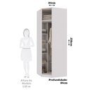 Ver imagem 2 de Guarda Roupa Closet sem Porta Canto Diagonal 84cm 5 Prateleiras 1 Cabideiro Essenza Luciane Móveis