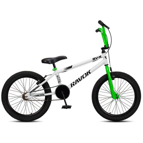 Bicicleta Aro 20 Bmx Rv-x Aero Freio V-brake Infantil:branco Verde